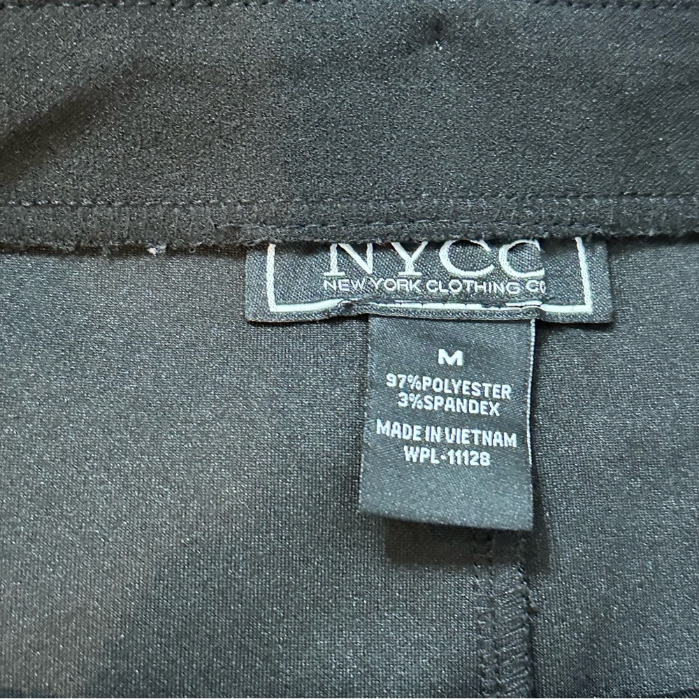 NYCC Women’s Black Pencil Skirt with Gold Accent Buckles Elastic Waist Size M - Picture 3 of 6